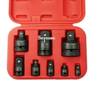 8-Pc Air Impact Socket Adapter Reducer Set 1/4" 3/8" 1/2" 3/4" 1" Dr Cr-V Steel - Picture 1 of 8