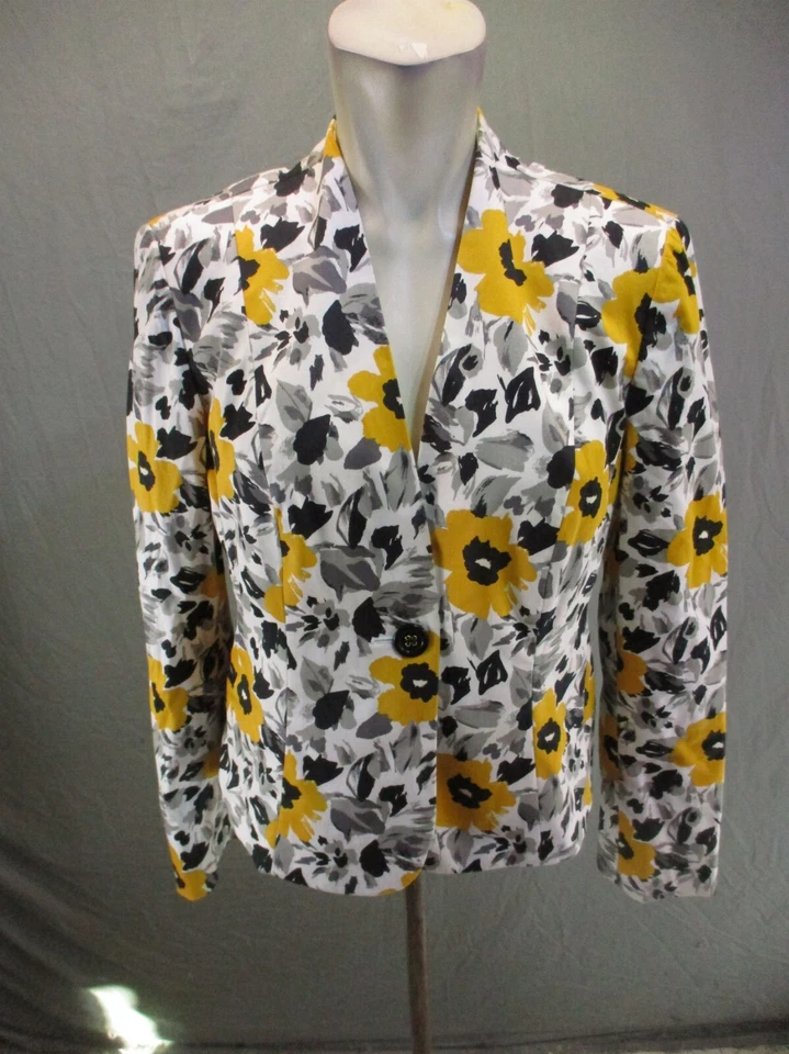 Blazer de un botón JONES WEAR talla 4 para mujer multicolor floral mezcla de algodón 874 Foto 1 de 4