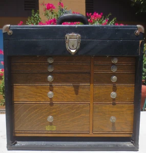 Vintage National Cabinet Co Künstler Werkzeug Truhe Holz Schublade Box - Bild 1 von 23