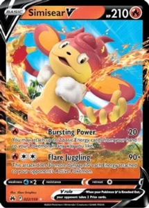 Pokemon Simisear V 022/159 Crown Zenith Ultra Rare English Holo United States - Picture 1 of 1