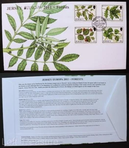 Jersey Stamps: "Europa CEPT - Trees" First Day Cover 6 Value Set 2011 - Picture 1 of 3