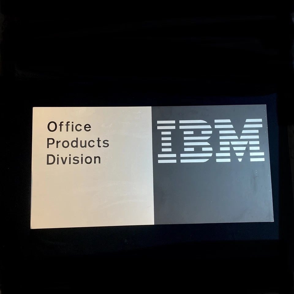 Super Rare 80s IBM Office Products Division Orig. Wall Mount Metal Sign 36”X 18” - Image 1 of 4