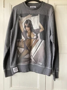 Mens Savant Long Sleeve Grey Sweatshirt with Woman Visual on Front Size Large - Picture 1 of 12