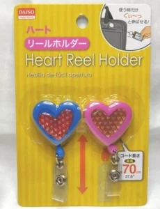 Heart Glitter Retractable ID Badge Reel Holder with Clip~NEW - Picture 1 of 9