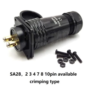 WEIPU SA28 IP67 Crimping​ 2 3 4 7 8 10 pin Aviation Connector Metal Solder Free - Picture 1 of 16