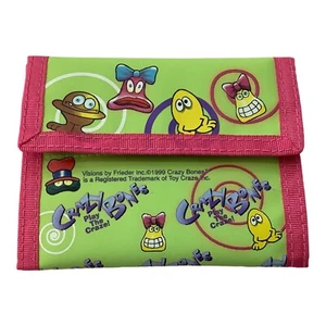 Rare Vintage 1999 Gogo’s Crazy Bones Wallet Vinyl Green Pink Toy Craze Inc. NWOT - Bild 1 von 18