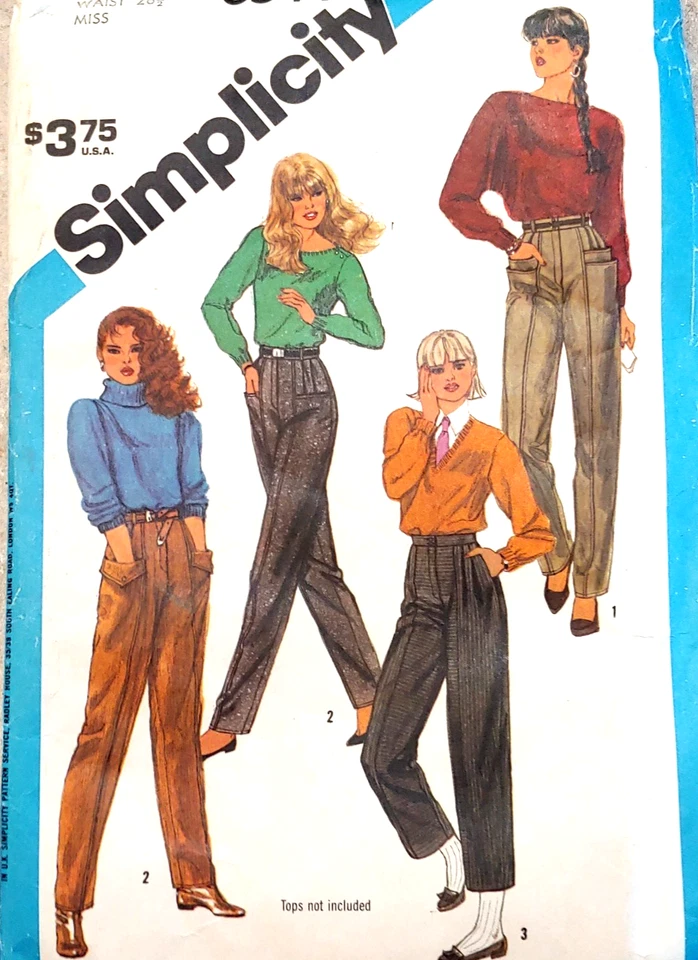 SIMPLICITY 6544 MISSES TEEN TAPERED PANTS PATTERN 2 LENGTHS SIZE 12 waist 26.5" - Image 1 of 4