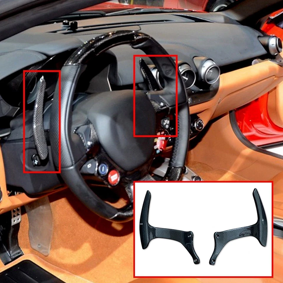 F12 Style Dry Carbon Fiber Shift Paddles For Ferrari 458 Italia 2011-2016 - Изображение 1 из 4