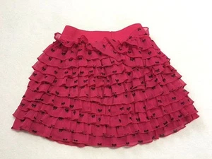 Gap Kids S 6 7 Roman Holiday Pink Bow Tiered Crinkle Ruffle Skirt Girls - Picture 1 of 4