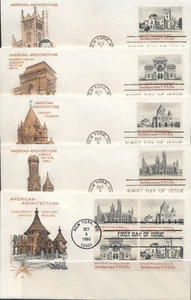 1980 FDC Set of 5 - Scott# 1838-41 - Architecture - Farnam Cachet - Picture 1 of 1