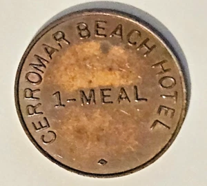 Ficha CERROMAR BEACH HOTEL CASINO POKER 1960 PUERTO RICO Coin Token Vale moneda - Picture 1 of 4