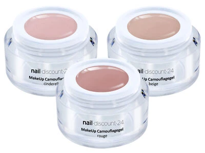 MakeUp Camouflagegel Farb Gel Set dunkel 3x5ml BabyBoomer cinderella beige rouge - Bild 1 von 4