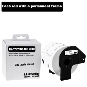 1 ROLLO 62mmx100mm etiqueta de envío 2-3/7"" x 4"" compatible Brother QL-1050 DK-1202 - Imagen 1 de 23