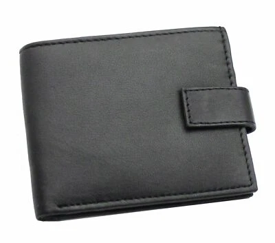 Mens Genuine Leather RFID Blocking Contactless Safe Wallet With Zip Coin Pouch - Image 1 of 4