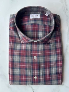 ***NWT*** Hamilton Shirts Red, Grey & Navy Plaid Sport Shirt - Picture 1 of 1