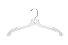 NAHANCO 505 Plastic Dress Hanger Middle Heavy Weight 17 Clear Pack of 100