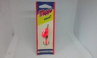 Señuelo de pesca ultraligero giratorio en línea Mepps #2 AGLIA Hot Orange 5/8" vintage Foto 1 de 4