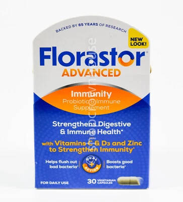 Florastor INMUNIDAD AVANZADA Probiótico e Suplemento Inmune 30 Cápsulas Nuevo en Caja 07/2026 Foto 1 de 2