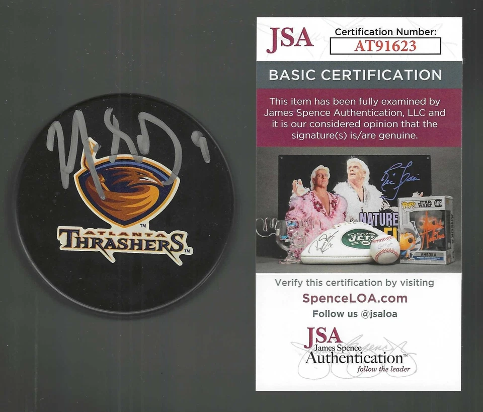 Disco de recuerdo firmado por Marc Savard Atlanta Thrashers certificado de autenticidad JSA Foto 1 de 1