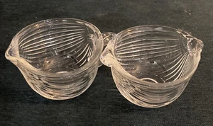 Vtg Mikasa Walther W. Germany Neo Classic Ribbed Glass Creamer & Sugar Bowl - Picture 1 of 3