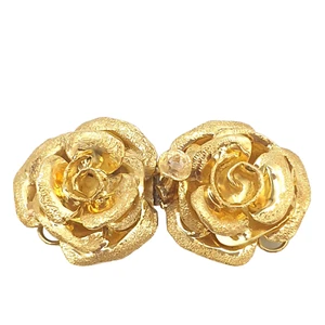 CHIUSURA PER COLLANA BRACCIALE IN ORO MASSICCIO 18K VINTAGE ANNI '70 CON ROSE - Foto 1 di 9