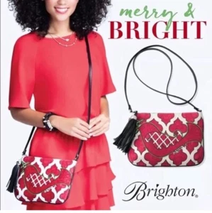 Borsa a tracolla Brighton Love Dove nuova con etichetta nappa vacanze Natale - Foto 1 di 11