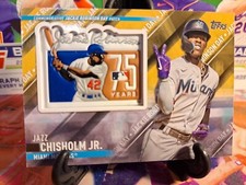 SEP-JAZ Jazz Chisholm Jr. 2022 Topps Update Commemorative Patch Gold 7/50