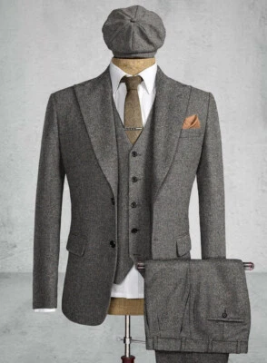 Men's 3 Piece Suit Stunning Peaky Blinders- woolen Tweed Herringbone Tom Shelby. - Image 1 of 4