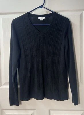 Suéter Hampshire Studio Mujer Talla Grande Tejido con Cable Cuello en V Pullover Informal Foto 1 de 3