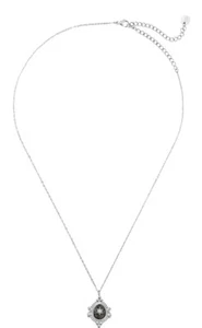 Edelstahl Kette Halskette Vintage Look Silber Naturstein Neu - Bild 1 von 3