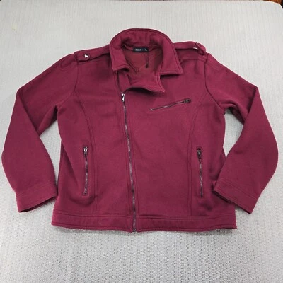 Jaqueta de motociclista masculina Doublju Jersey 3XL XXXL vermelha borgonha marrom zíper completo lã - Imagem 1 de 4