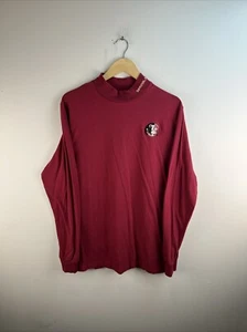FSU Seminoles Shirt Adult XL Red L/S Cotton Mock neck NCAA Florida State Men A84 - Picture 1 of 8
