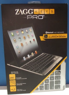 New Sealed ZAGG Keys PRO Bluetooth Keyboard for iPad 2/3/4 Aluminum no Backlight - Image 1 of 3