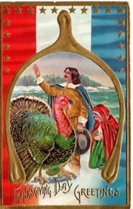 Postal Vintage 1909 Post St. Louis Mo Día de Acción de Gracias Saludo Arte de Turquía - Imagen 1 de 2