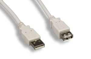 USB 2.0 Passive Extension Cable 6Ft Male Female White - Picture 1 of 1