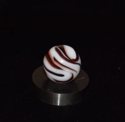 ⭐Vintage Alley Inky🦓Zebra🦓 Toy Swirl Marble Size .671"=43/64=16.5mm MINT⭐ - Image 1 of 4