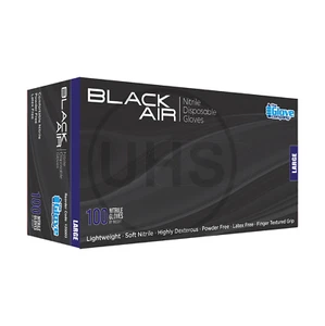 Black Air Disposable Nitrile Gloves | Large | Latex & Powder Free | AUS SELLER - Picture 1 of 1