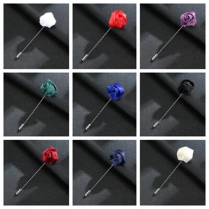 Spilla spilla uomo rosa bavero bastone boutonniere matrimonio festa sposi camicia abito - Foto 1 di 15