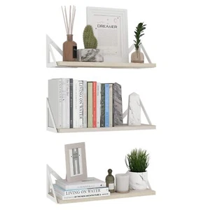 Minori Floating Shelves for Wall Storage Floating Bookshelf Set of 3 Bathroom... - Picture 1 of 9