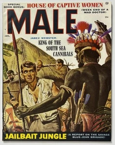 MALE Men's Adventure Magazine (Jan 1957) Iconic KUNSTLER Cover JULIE NEWMAR VG+ - Picture 1 of 10