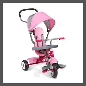 Radio Flyer Adjustable Toddlers Kids Trike Pink 4-in-1 Stroll Canopy - Picture 1 of 24
