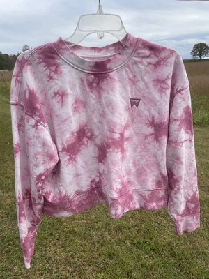 Wrangler Pink Tie-dye Crewneck Sweatshirt In Small - Imagem 1 de 4