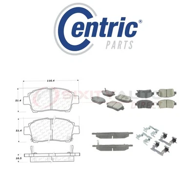 Centric Ceramic Disc Brake Pads w Shims for 2004-2006 Scion xA 1.5L L4 - ne - Image 1 of 4