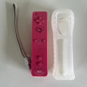 Nintendo Wii Pink Remote MotionPlus RVL-036 Controller W/ Strap & Sleeve Tested - Picture 1 of 4