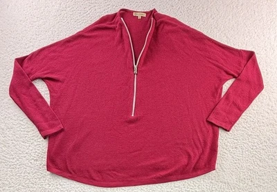 Suéter para mujer Democracy 1/2 cremallera rojo talla grande ligero Foto 1 de 4