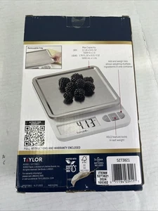 Taylor 11 Pfund Digitale Küchenwaage und Lebensmittelwaage mit abnehmbarem Edelstahl P B - Bild 1 von 4