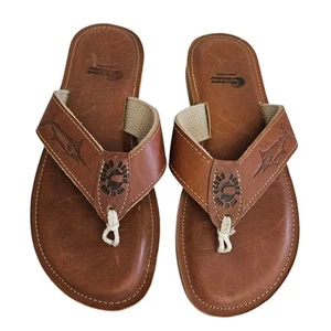 OCEAN RIDER men's Original Classic LEATHER Flip Flop made in the USA Size 9 - Picture 1 of 13
