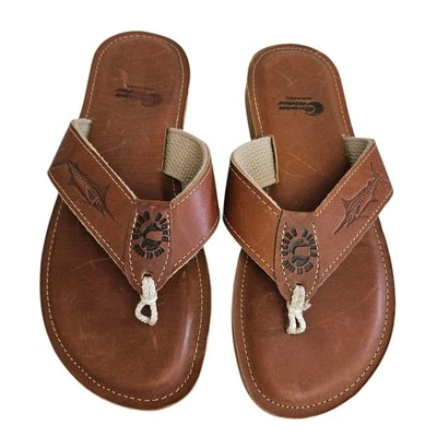 Chanclas CUERO OCEAN RIDER Hombre Original Clásicas Hechas en EE. UU. Talla 9 Foto 1 de 4