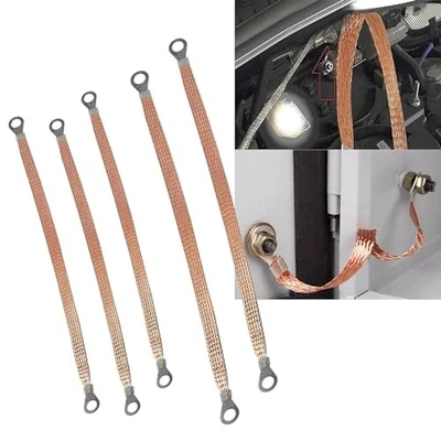 5 Pack Car Engine Grounding Strap, Durable Flexible Metal Vehicle Link Strap  - Image 1 of 4