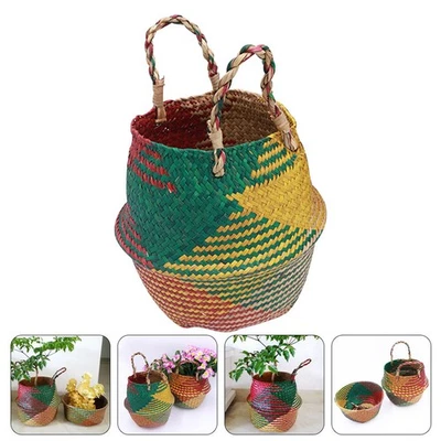  Geflochtener Korb Wäschekorb Kleinkinderhalter Stoffwäschereikorb - Bild 1 von 4